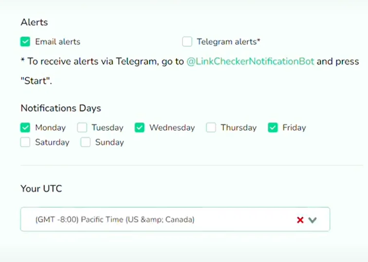 Alert section