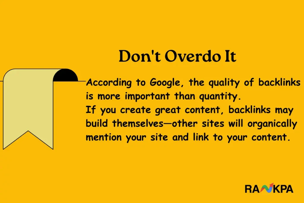 Quality backlinks matter more than quantity