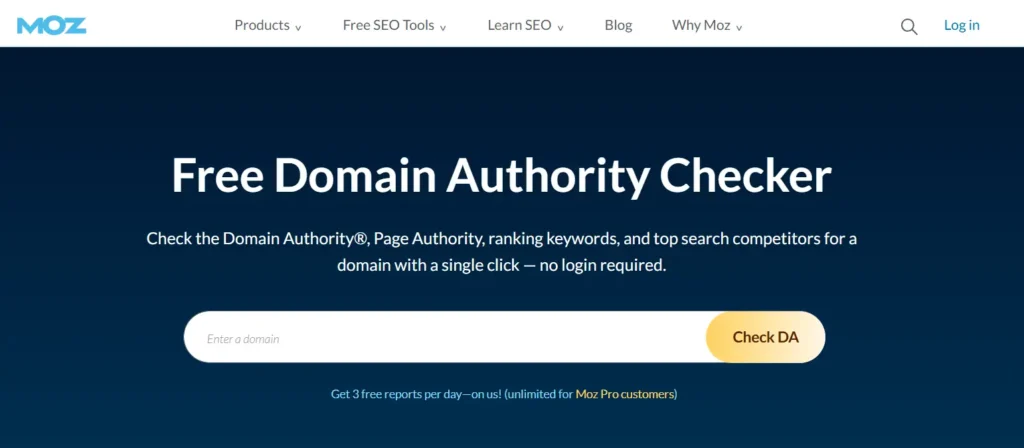 MOZ Domain Authority
