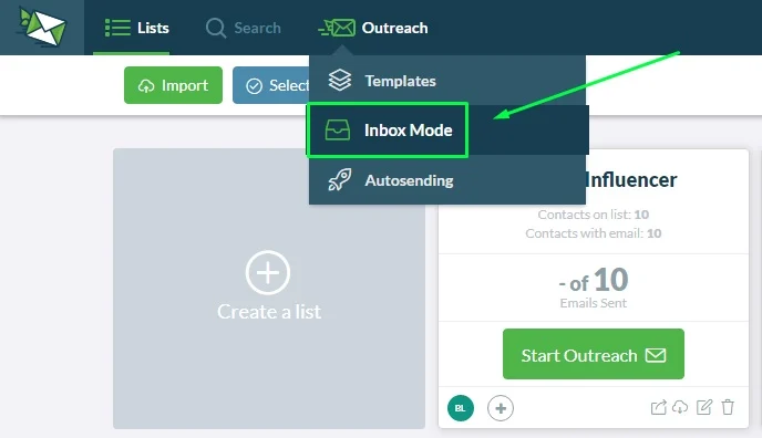 built-in email outreach