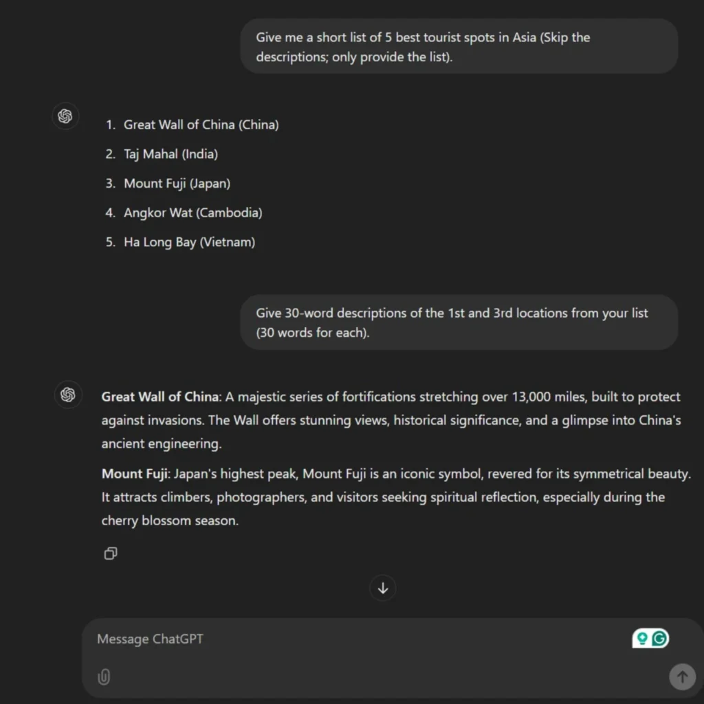 ChatGPT Features