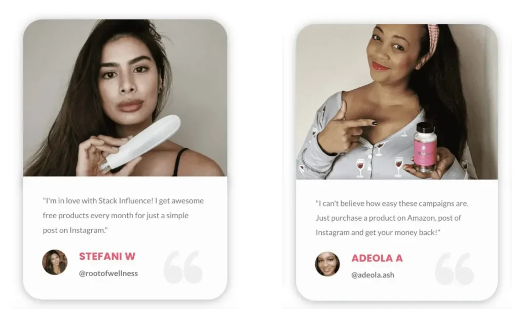 Influencer Testimonials