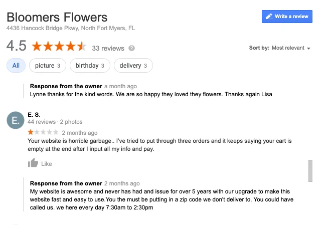 Bloomers Flowers Review