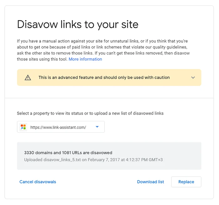 Disavow links to your site