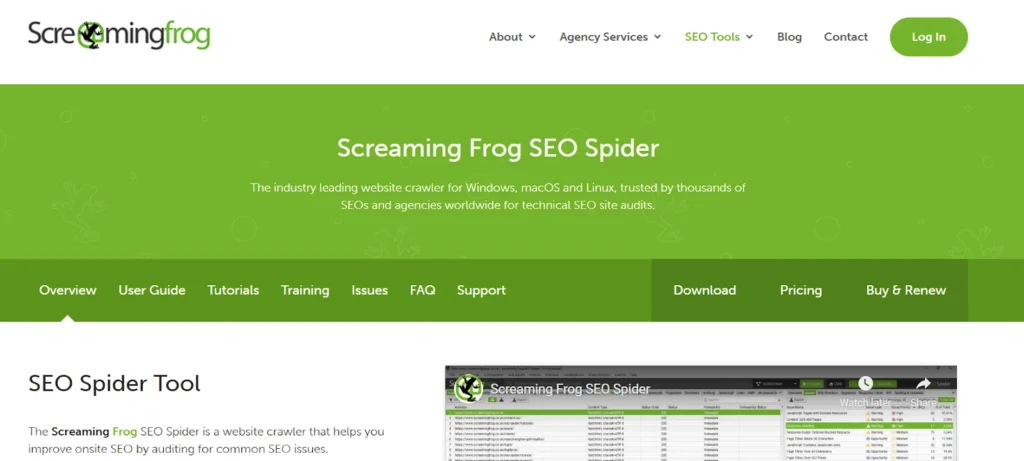 Sreming Frog SEO Spider