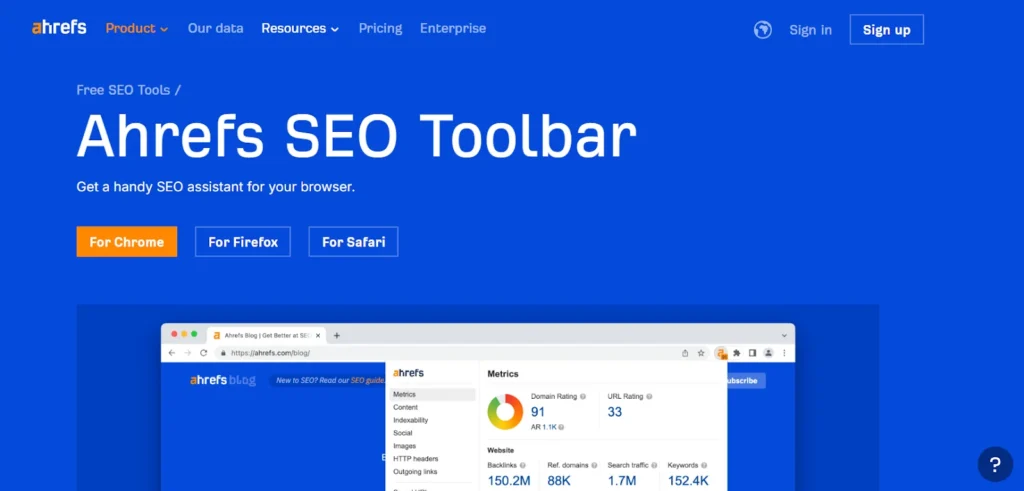 Ahrefs SEO Toolbar