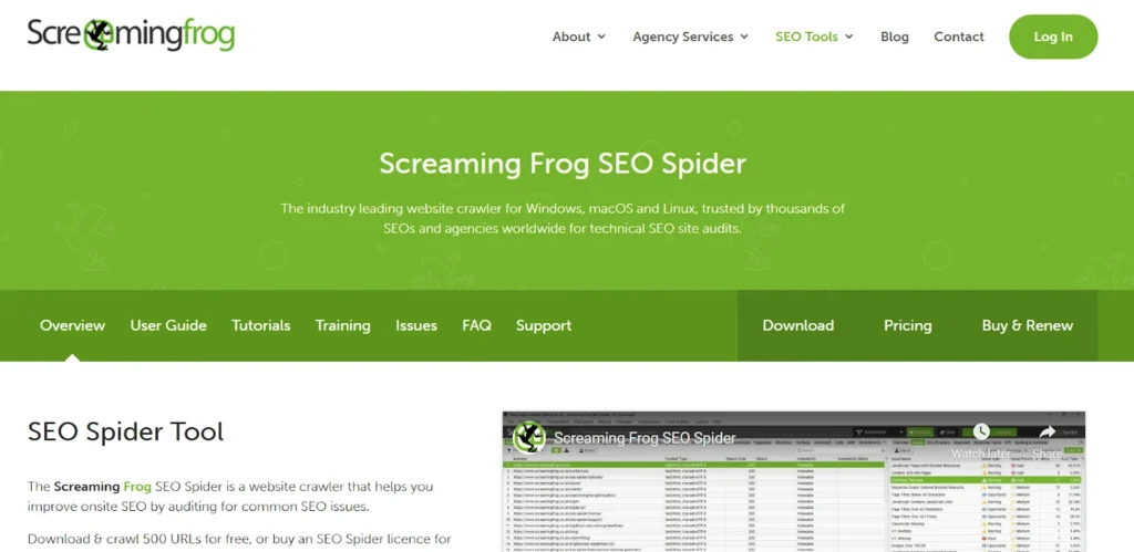 Screaming Frog SEO Spider (Free Version)