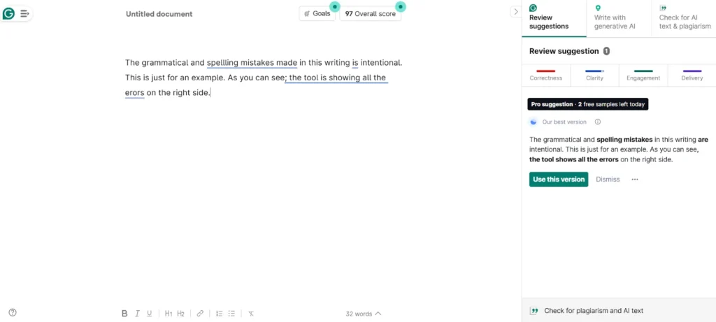 Features of Grammarly