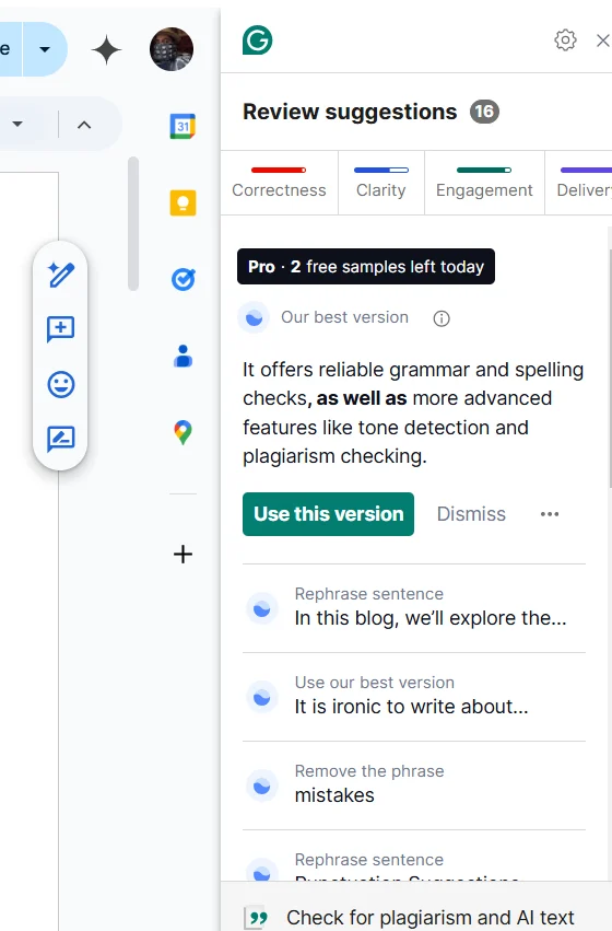 Key Features of Grammarly 